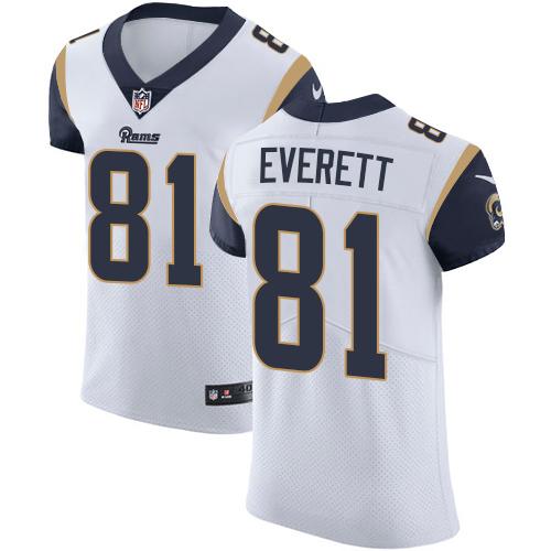 Nike Rams #81 Gerald Everett White Men's Stitched NFL Vapor Untouchable Elite Jersey - Click Image to Close